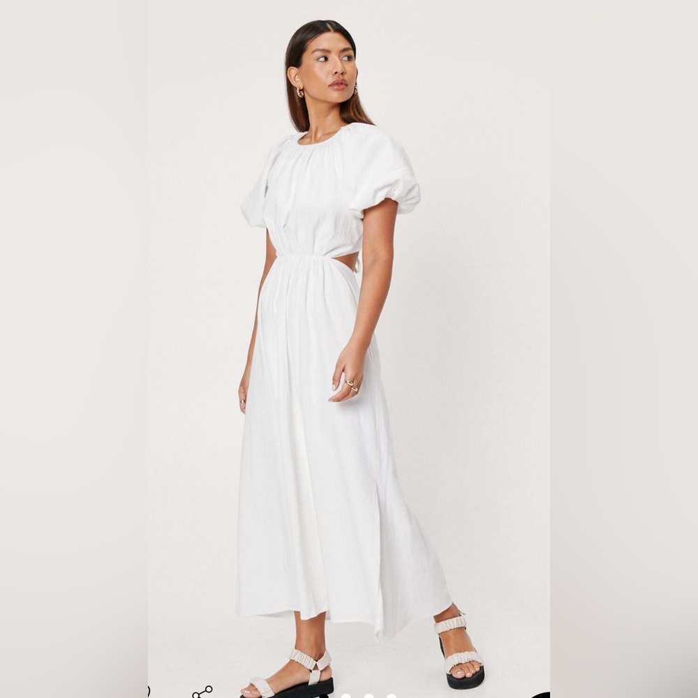 Nasty Gal open tie back midi dress